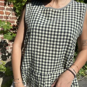 Débardeur vichy – jaune et bleu