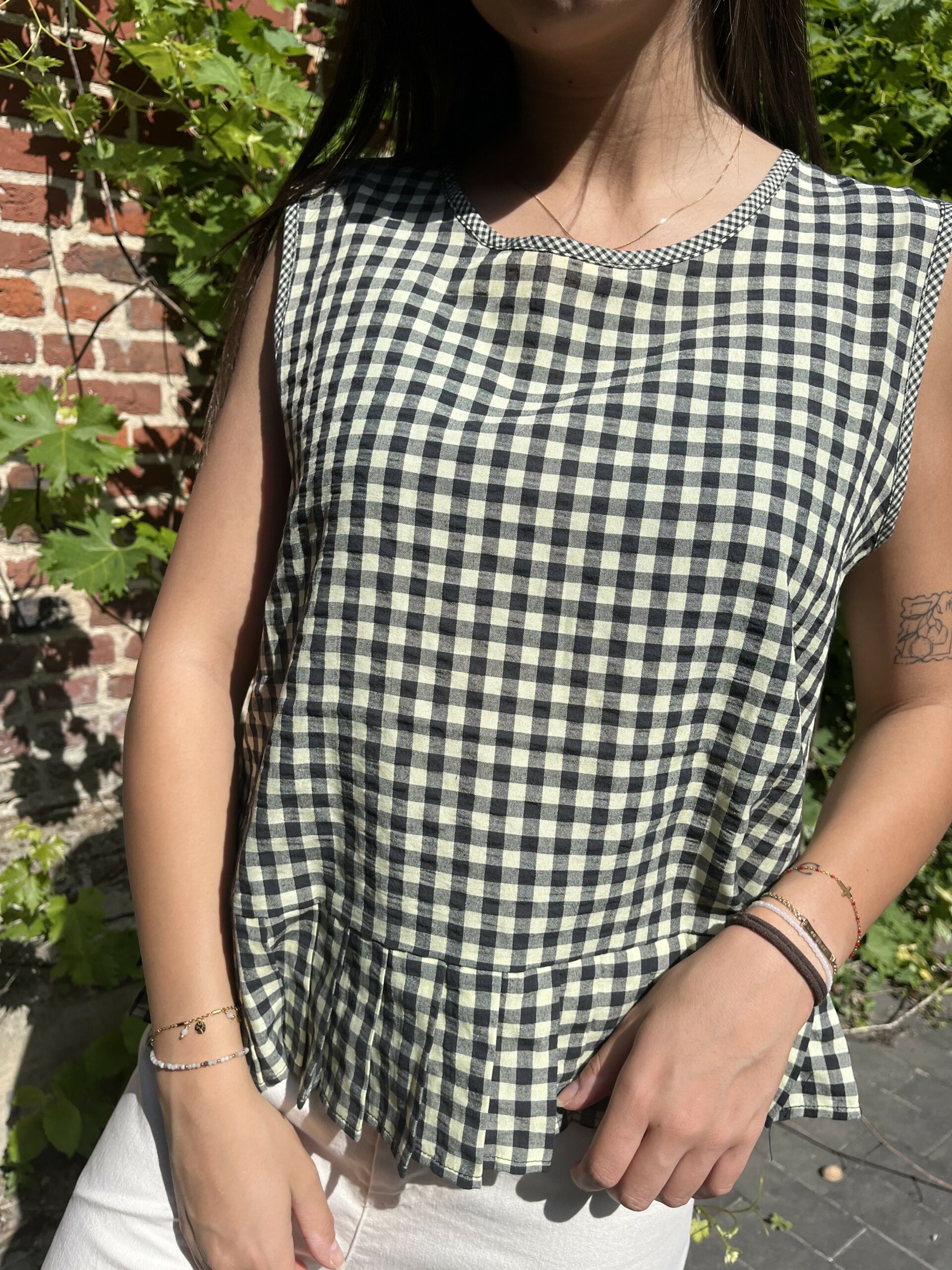 Débardeur vichy – jaune et bleu – Image 2