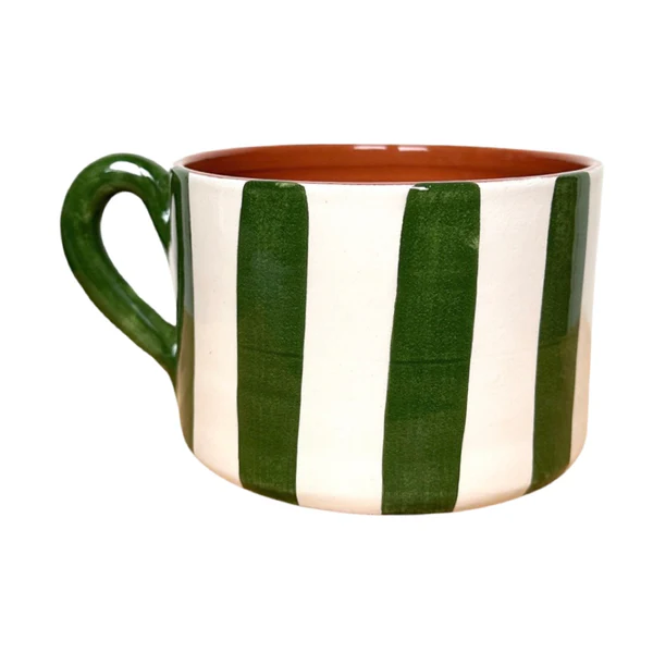 Mug large – rayures vert