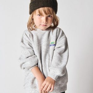 SWEAT MI LONG COL ROND EVONA – GRIS CLAIR CHINE