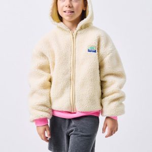 Veste courte ample ML zippée capuche – écru