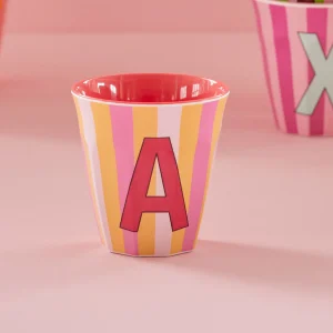 Gobelet mélamine lettre – pastel A