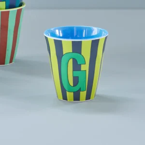 Gobelet mélamine lettre bleu – G