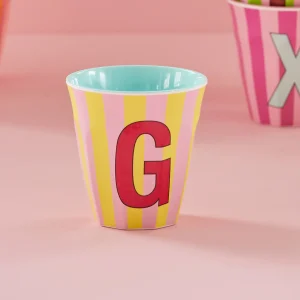 Gobelet mélamine lettre – pastel G