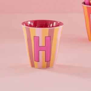 Gobelet mélamine lettre – pastel H