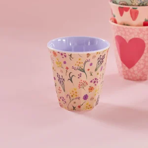 Gobelet mélamine fleurs lila