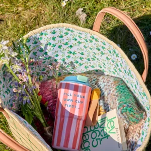 Gobelet thermos rayures rose