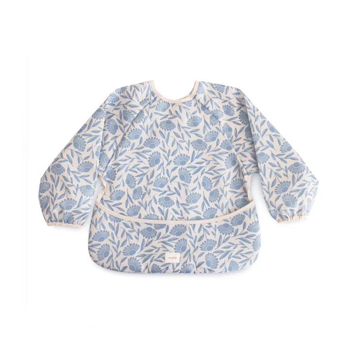 Bavoir manches longues – Blue flowers – Image 5