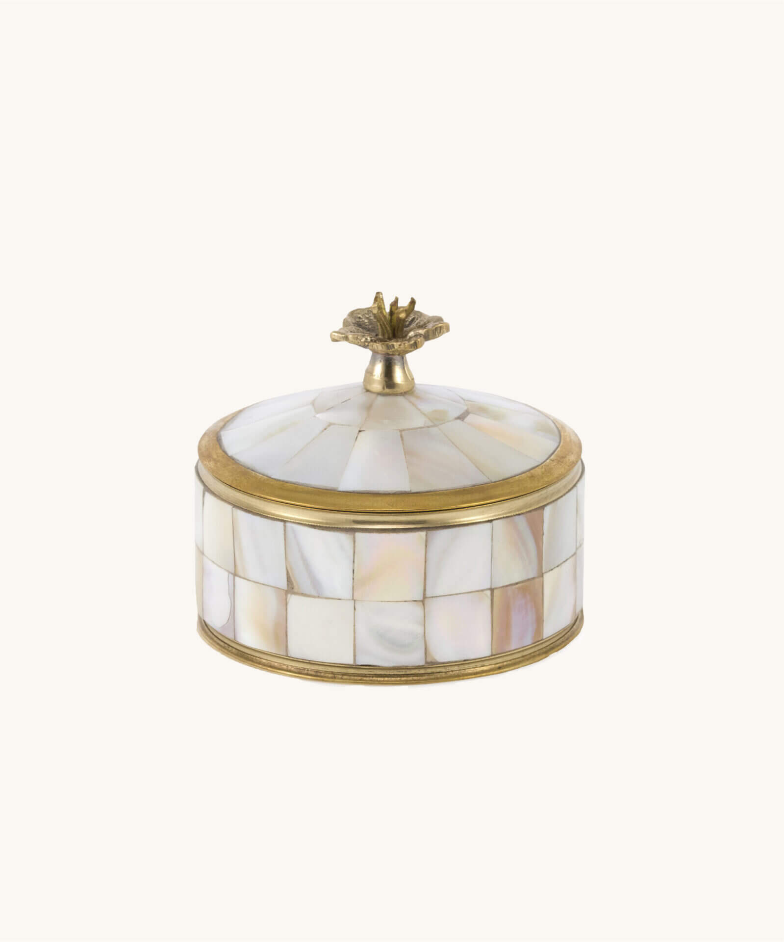 Boîte laiton nacré – blanc fleur – Image 3