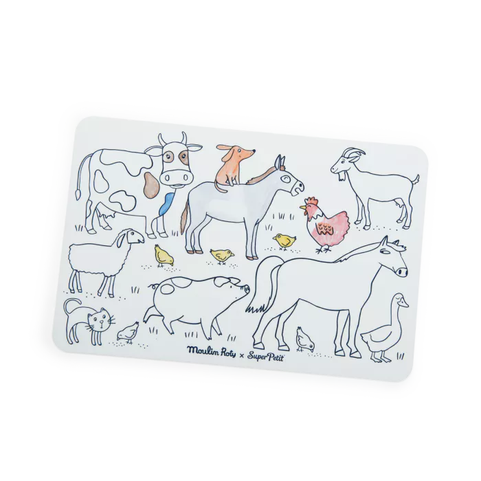 Mini set en silicone à colorier + 4 crayons la ferme – Image 3