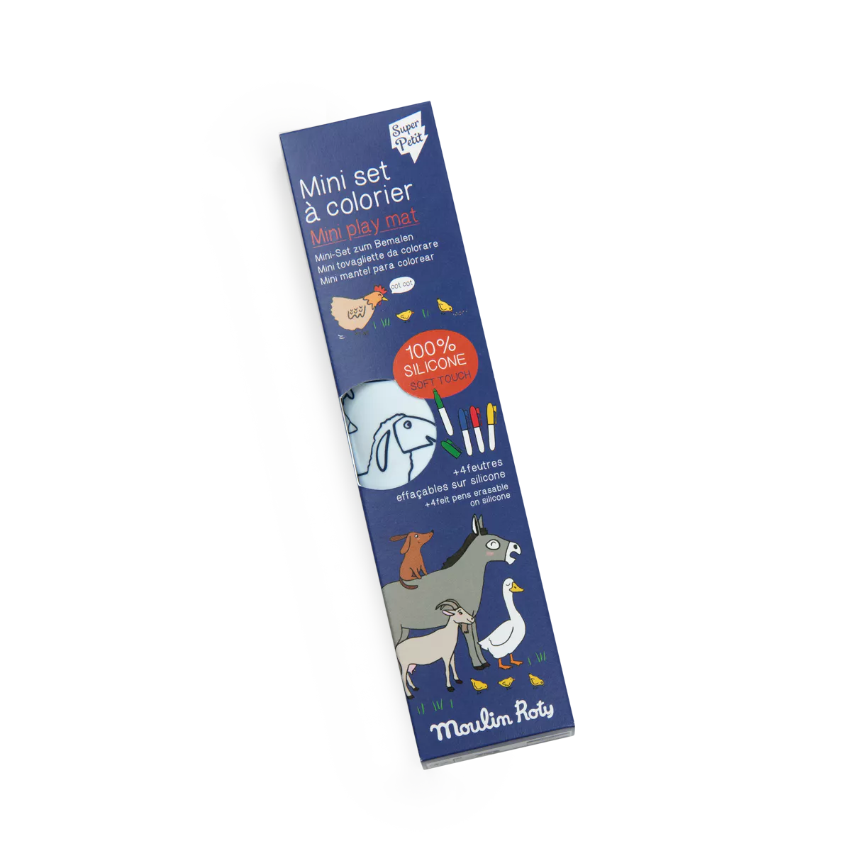 Mini set en silicone à colorier + 4 crayons la ferme – Image 4