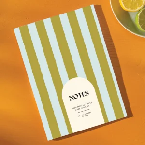 Carnet de note – rayures vert