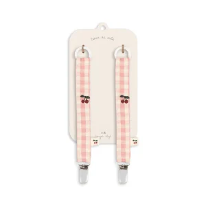 2 attaches tétines – powder pink check