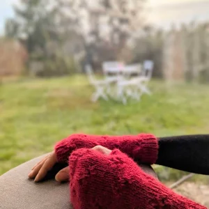 Mitaines « Fleur de lys » en alpaga