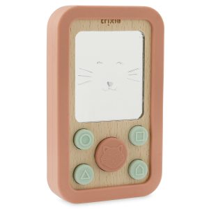 Téléphone silicone et bois – chat