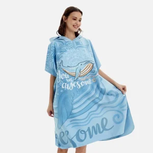 Poncho De Plage Baleine Bleue