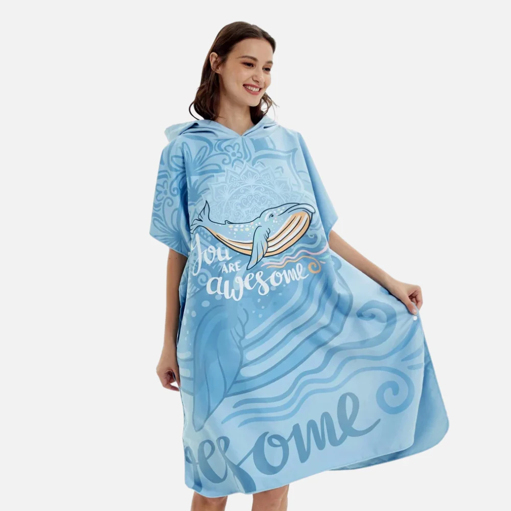 Poncho De Plage Baleine Bleue – Image 2