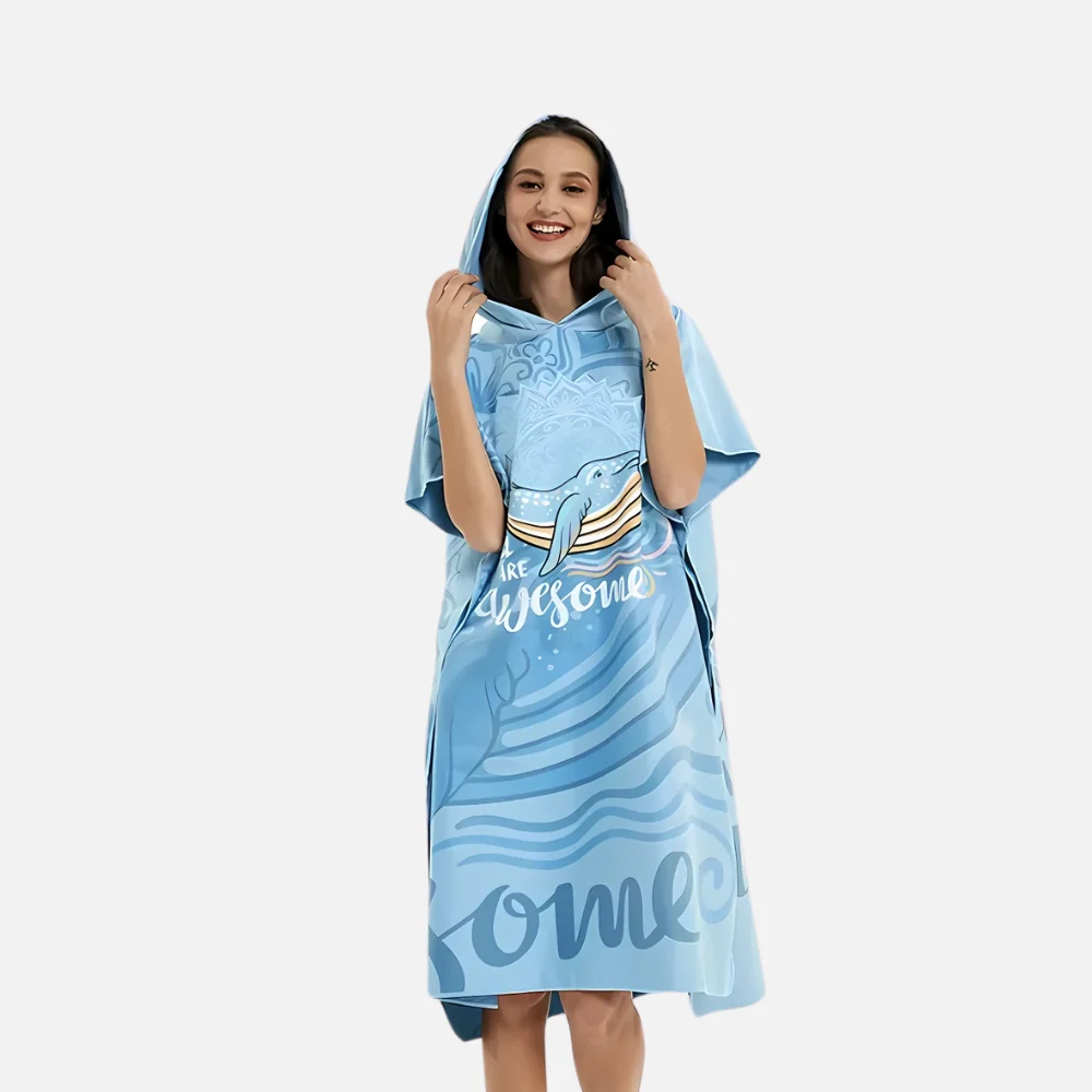 Poncho De Plage Baleine Bleue – Image 3