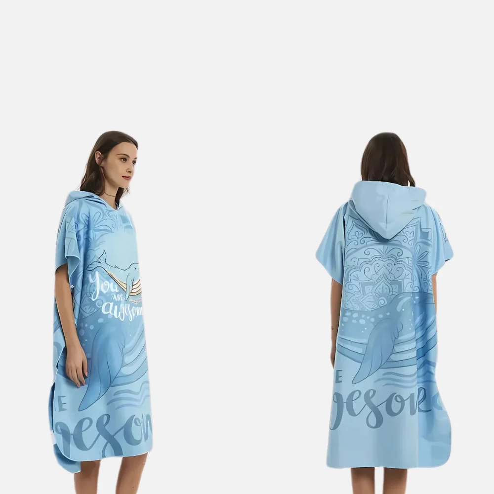 Poncho De Plage Baleine Bleue – Image 4