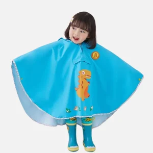 Poncho De Pluie Dinosaure Bleu