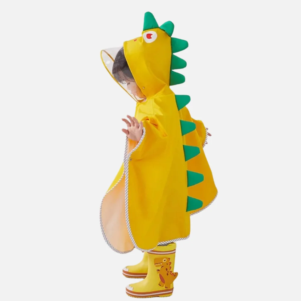 Poncho De Pluie Dinosaure Jaune – Image 4