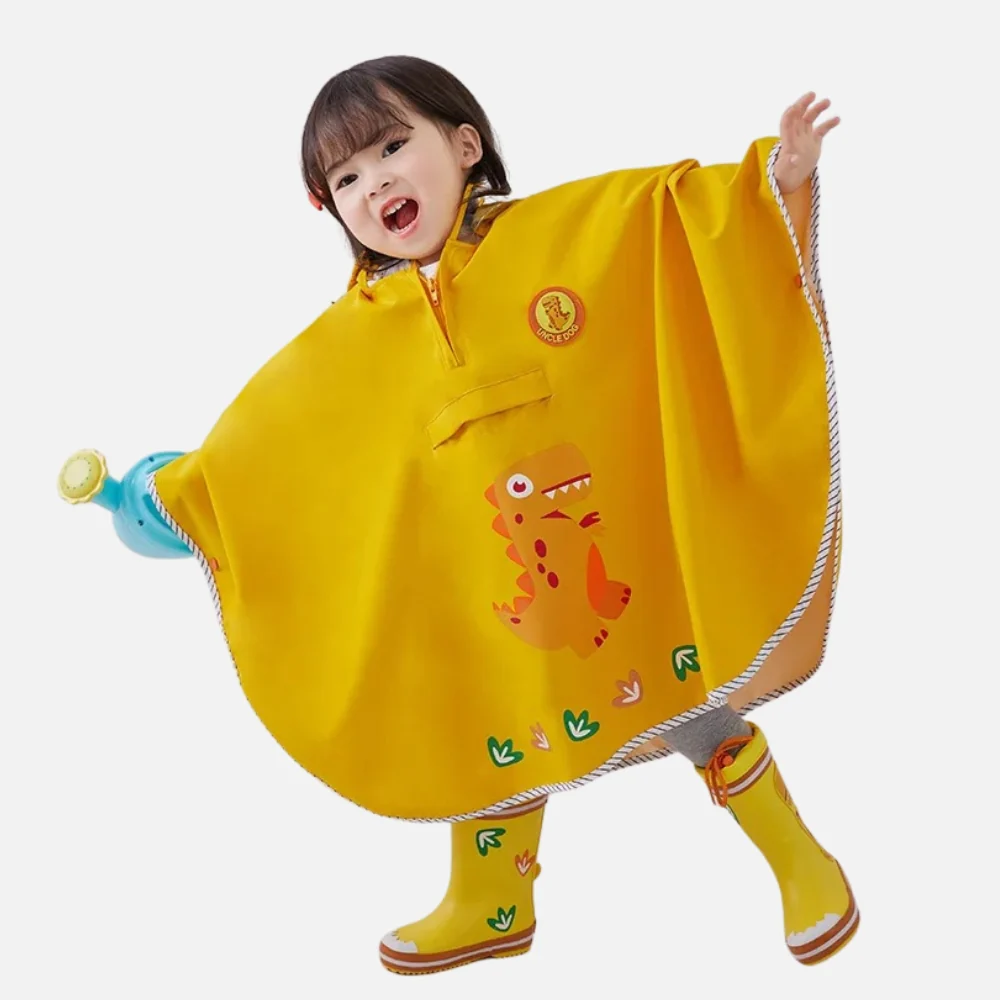 Poncho De Pluie Dinosaure Jaune – Image 2