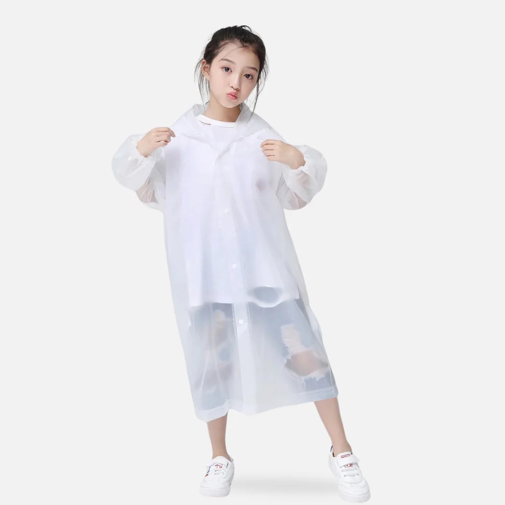 Poncho De Pluie Enfant Blanc