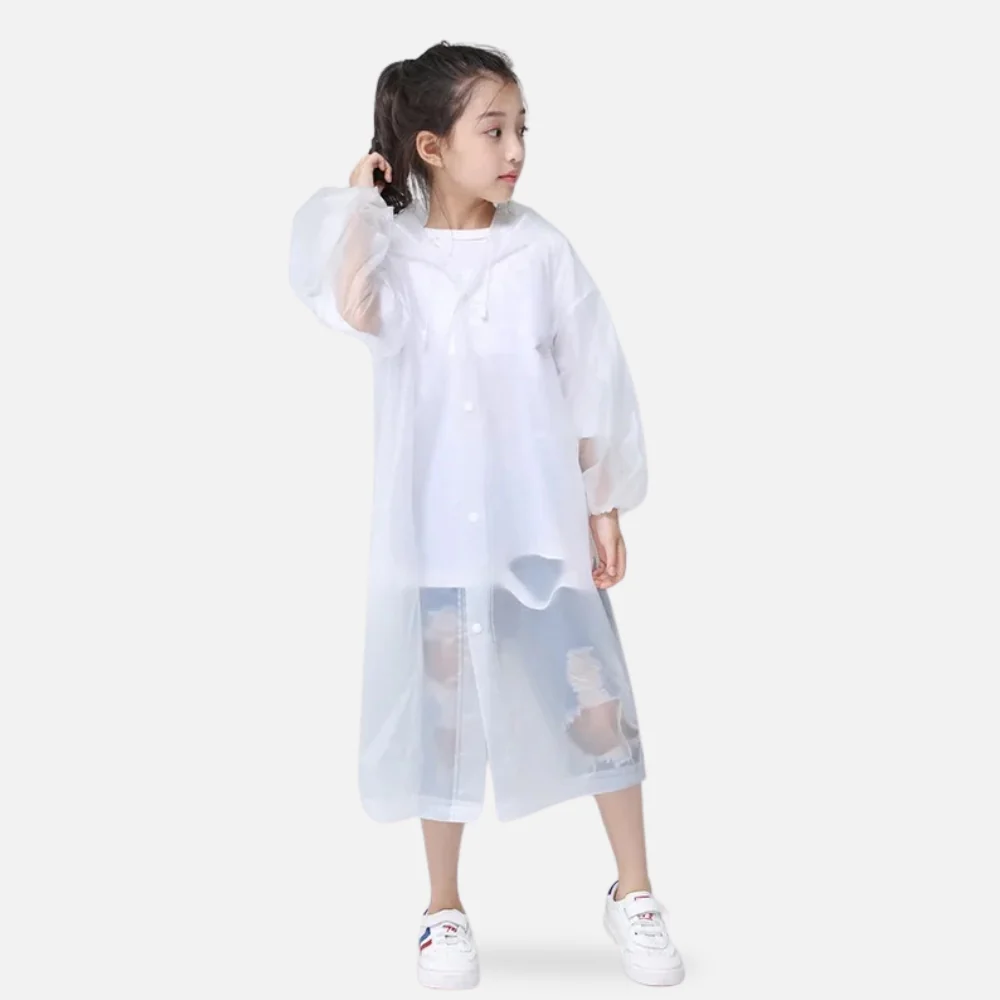 Poncho De Pluie Enfant Blanc – Image 3