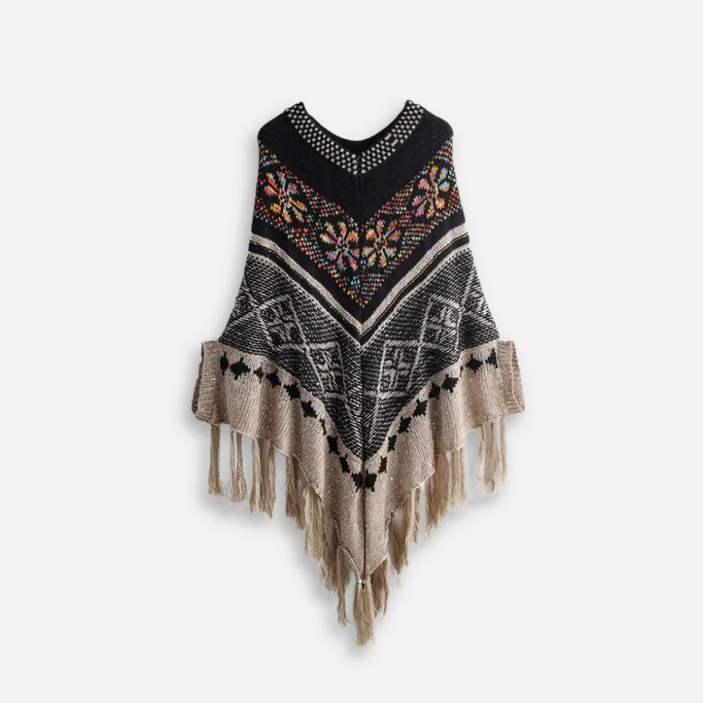 Poncho Ethnique Franges – Image 3