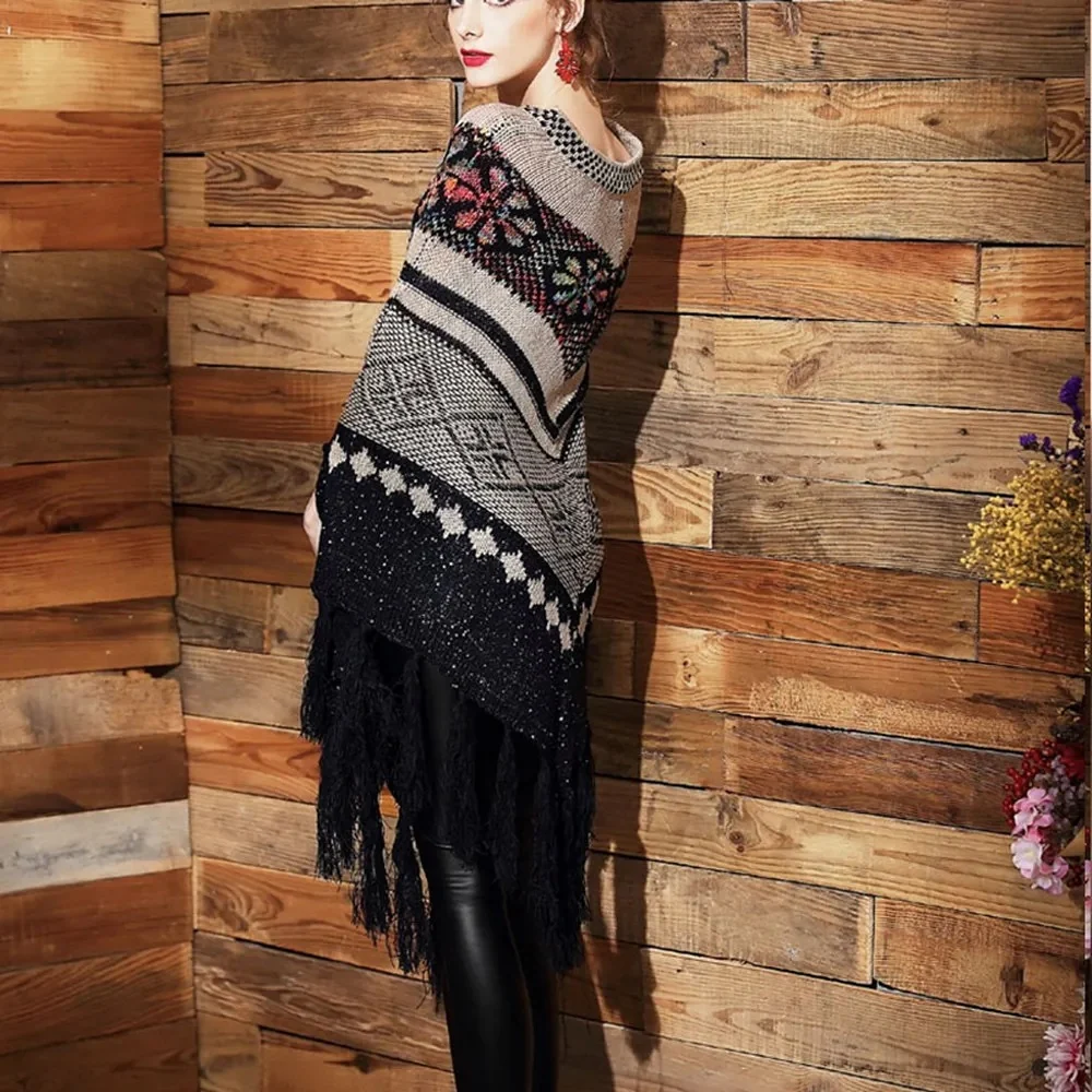 Poncho Ethnique Franges – Image 5