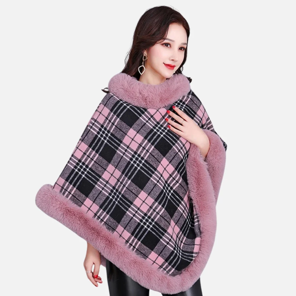 Poncho Femme Avec Finitions Fourrure – Image 6