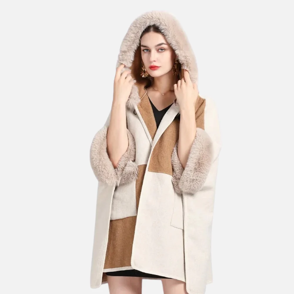 Poncho Femme Avec Fourrure – Image 3