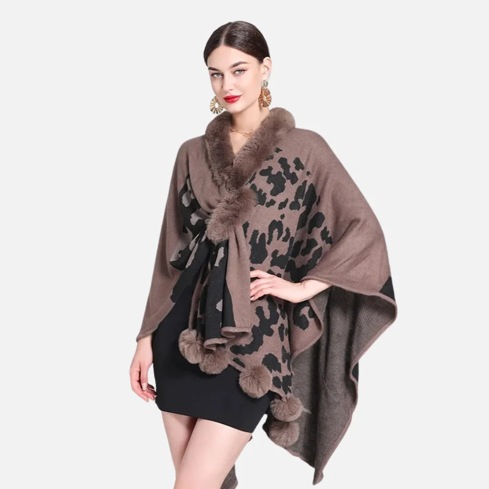 Poncho Femme Tacheté