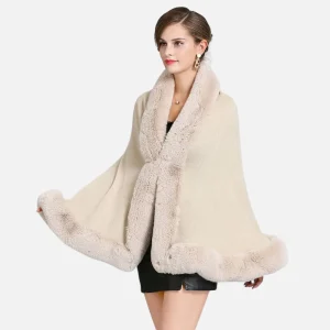 Poncho Fourrure Beige