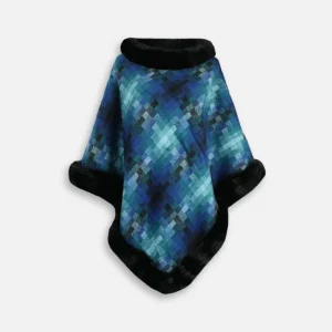 Poncho Fourrure Bleu