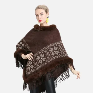 Poncho Fourrure Flocons