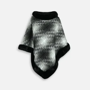 Poncho Fourrure Gris