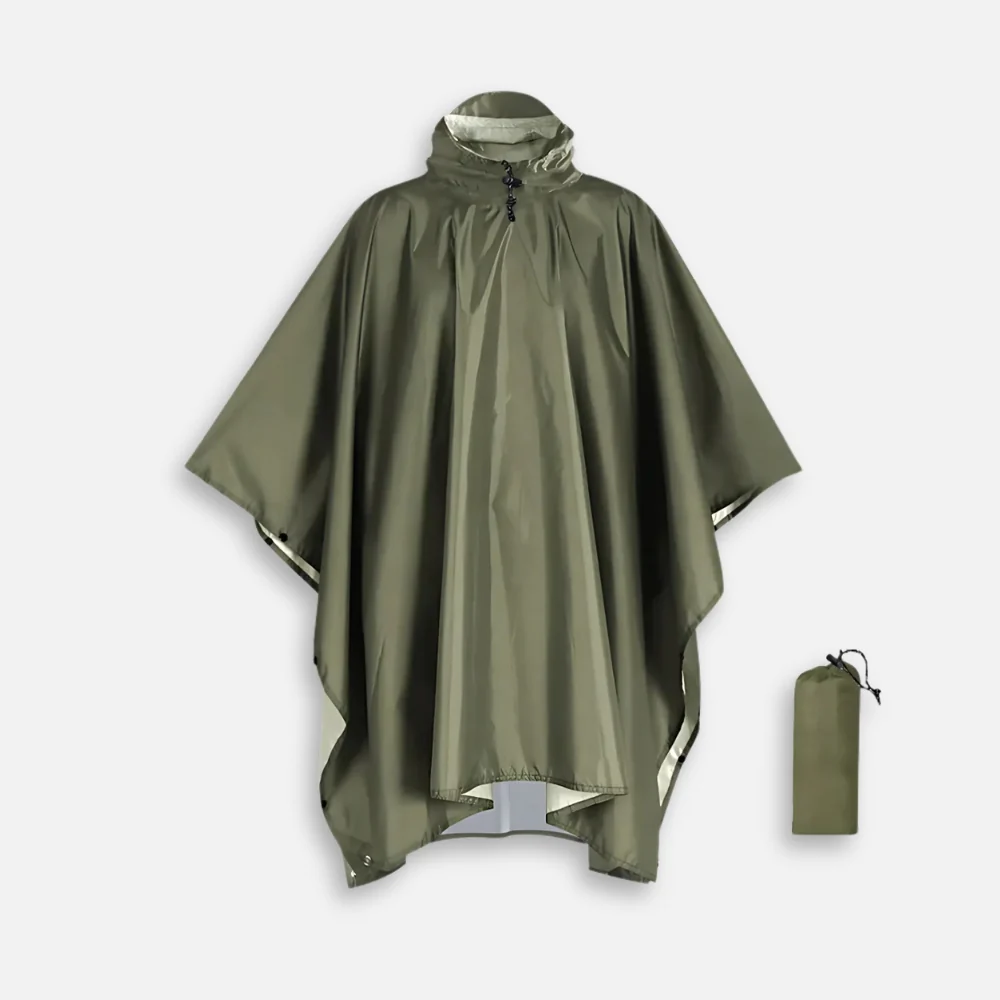 Poncho Kaki Imperméable Randonnée – Image 2