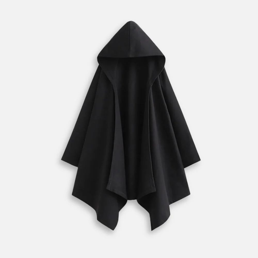 Poncho Noir À Capuche – Image 2