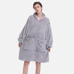 Poncho Plaid Polaire Femme