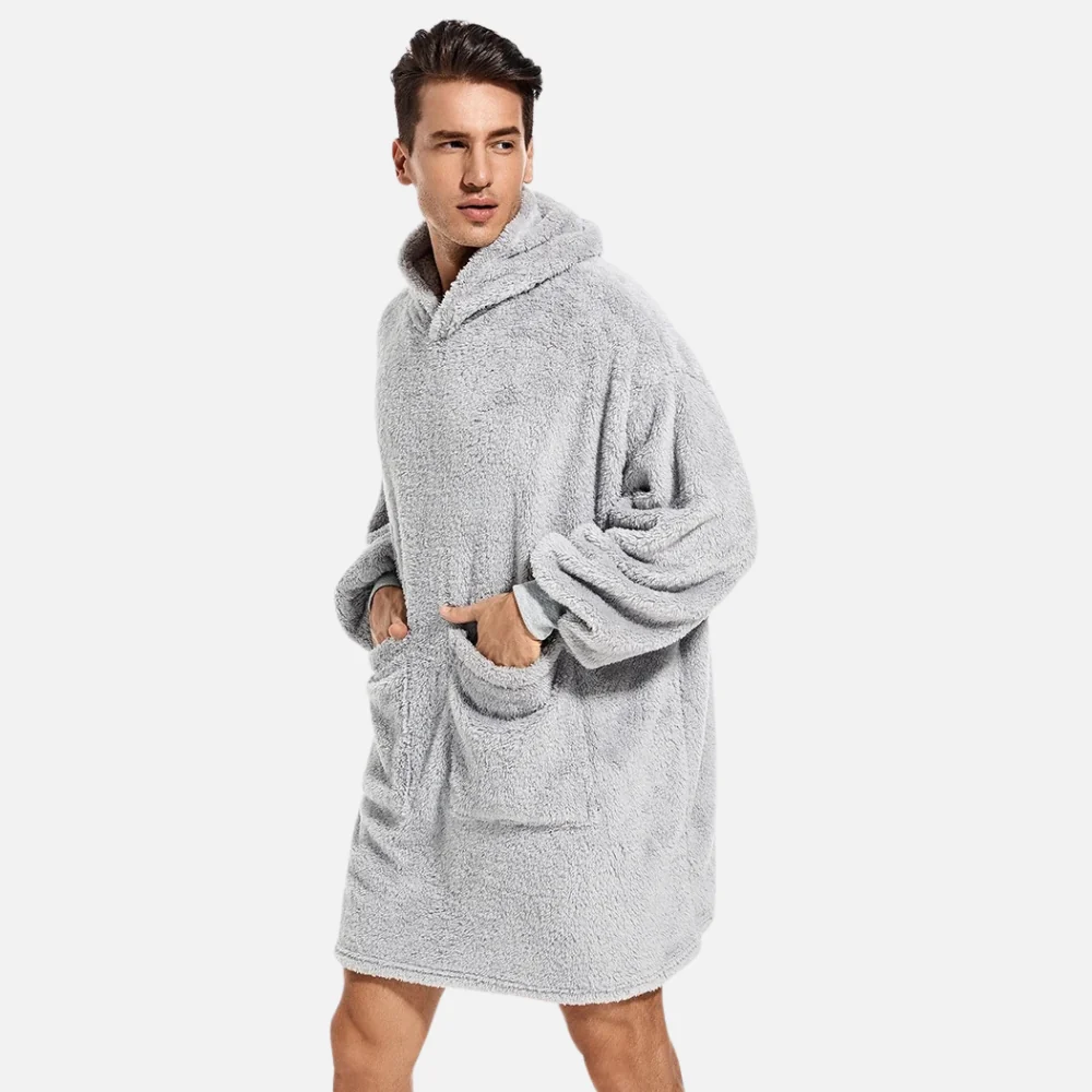 Poncho Plaid Polaire Homme – Image 6