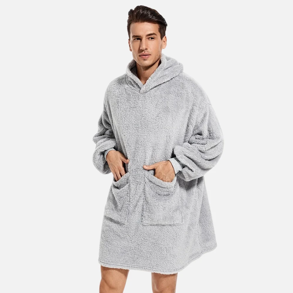 Poncho Plaid Polaire Homme – Image 5