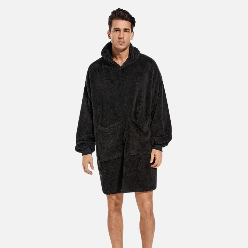 Poncho Plaid Polaire Homme – Image 4