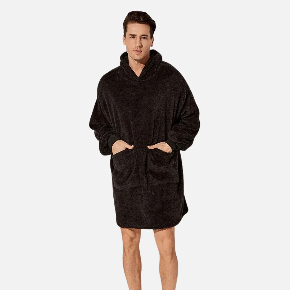 Poncho Plaid Polaire Homme – Image 3