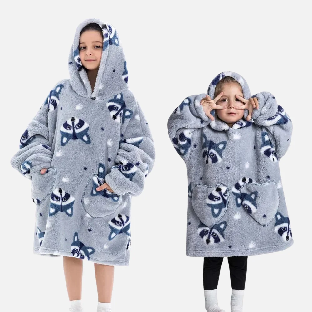 Poncho Plaid Raton Laveur – Image 2