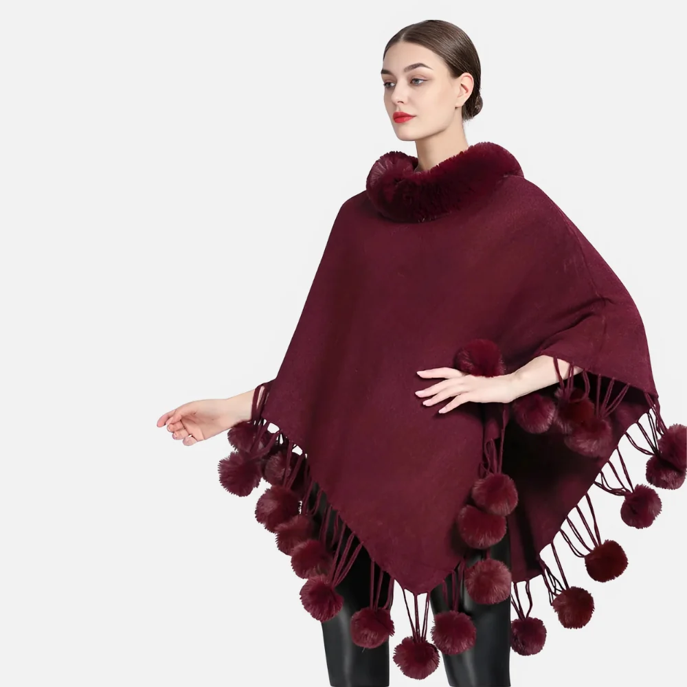 Poncho Femme Pompon – Image 4