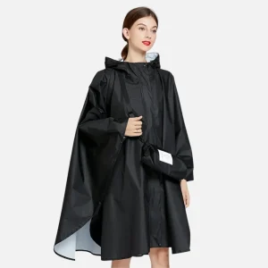 Poncho De Pluie Femme Noir