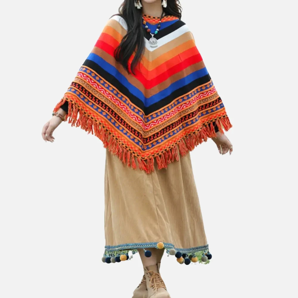 Poncho Péruvien à Franges – Image 3
