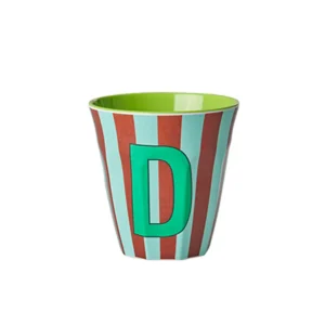 Gobelet mélamine lettre bleu – D