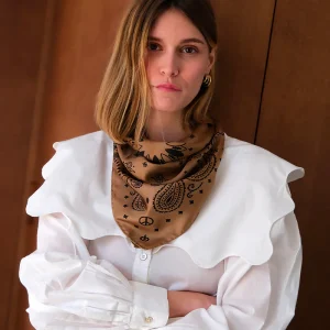 Foulard bandana soie – Malt – black